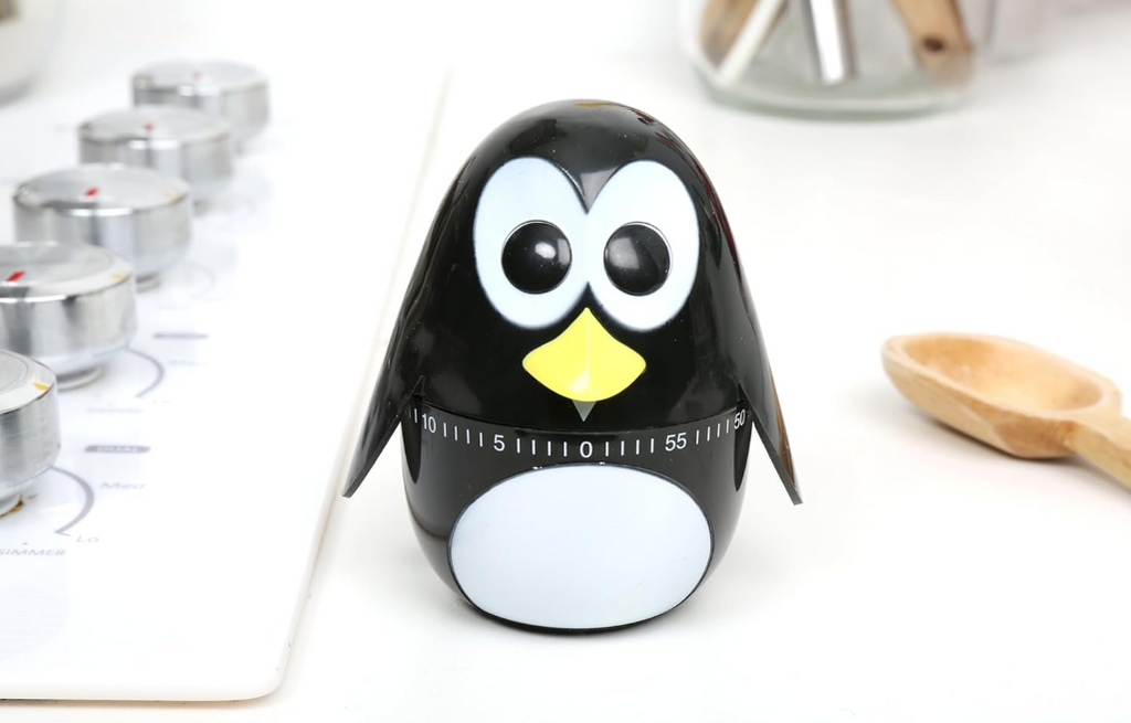 Cute Penguin Kitchen Timer, 60-Minute Mechanical Cooking Timer, Fun Animal Egg Timer for Baking, Study, Classroom, Kids