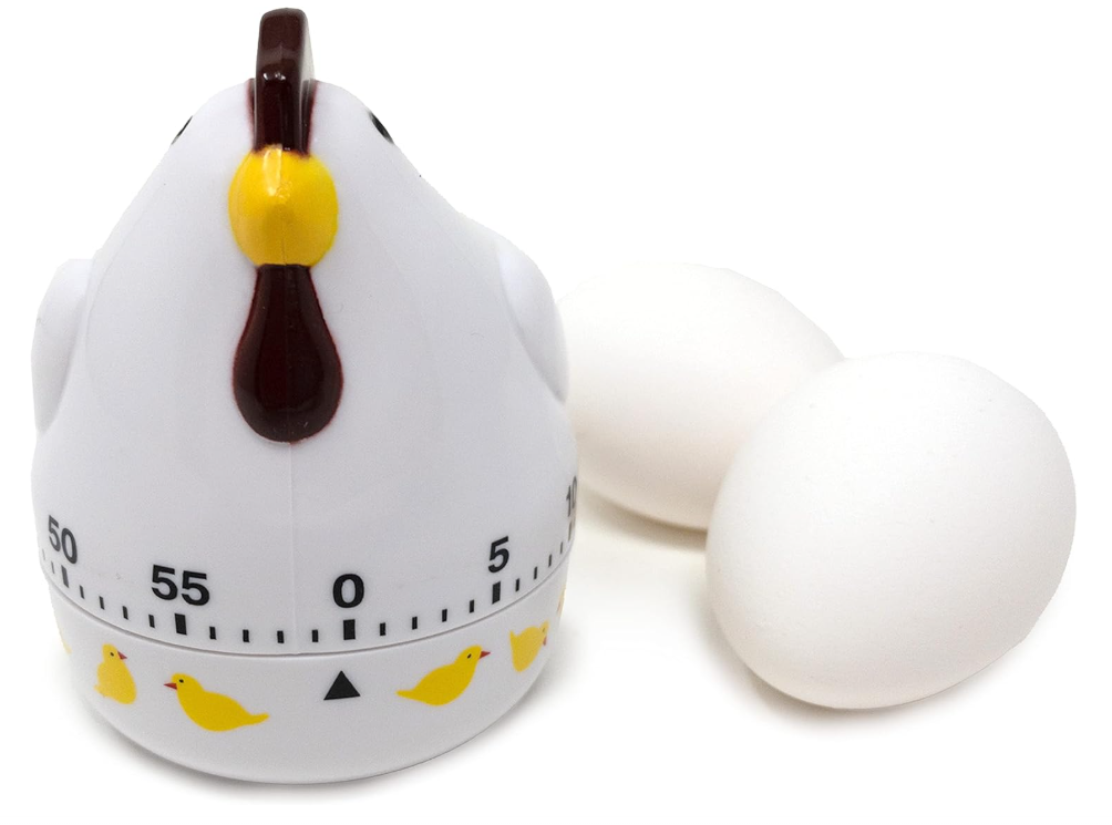 Cute Colorful Kitchen Timer, 60-Minute Mechanical Cooking Timer with Alarm, Fun Plastic Timer with Easy-to-Read Numbers, No Battery Required